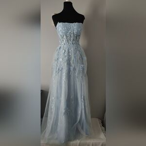 Prom dress A Line Tulle  Long With Corset Sweetheart Neck